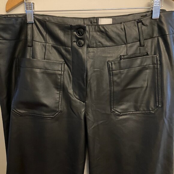 Maeve Black Leather Pants NWT FLAW - Picture 3 of 11